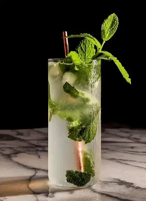 Fresh Mojito cocktail with mint and lime