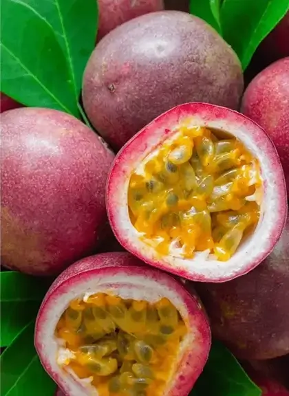 Fresh passion fruit close-up
